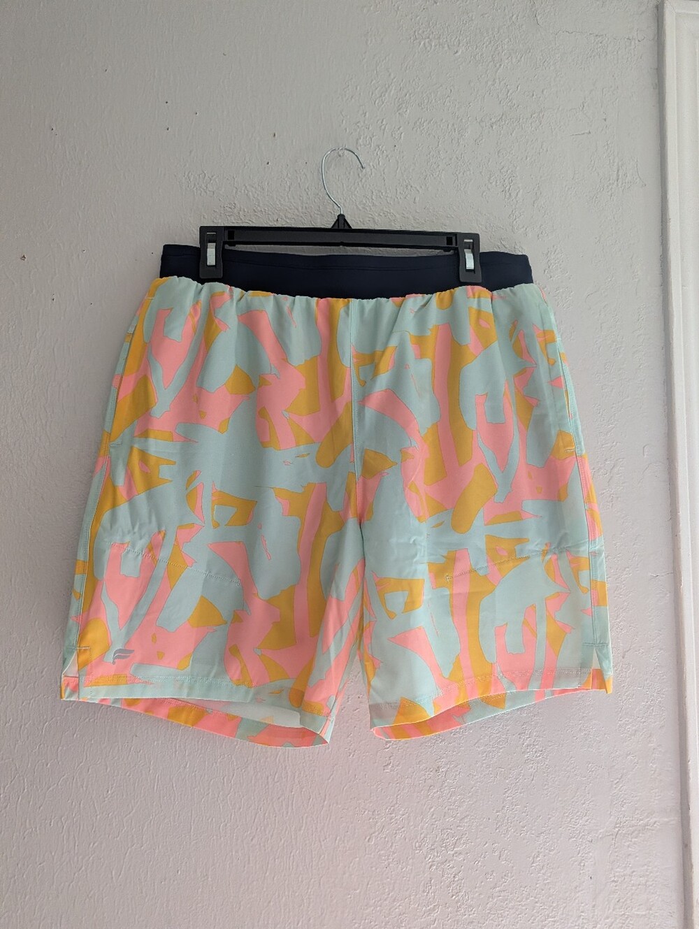 Fabletics Men's Pastel Abstract Swim/Beach Shorts -